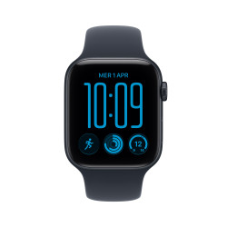 Apple watch serie se 3 gps caja de aluminio medianoche 44mm, color de correa azul marino correa deportiva talla m/l 2