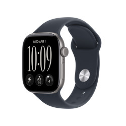 Apple watch serie 12 gps caja de aluminio gris espacial 42mm, color de correa azul marino correa deportiva talla s/m