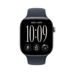 Apple watch series 12 gps caja de aluminio gris espacial 46mm, color de correa azul marino correa deportiva talla m/l 2
