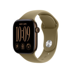 Apple watch series 12 gps caja de aluminio bronce oscuro 42mm, color de correa verde oliva correa deportiva talla s/m