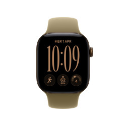 Apple watch series 12 gps caja de aluminio bronce oscuro 42mm, color de correa verde oliva correa deportiva talla s/m 2