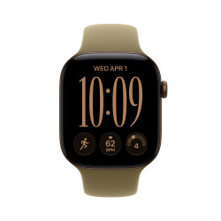 Apple watch series 12 gps caja de aluminio bronce oscuro 46mm, color de correa verde oliva correa deportiva talla m/l 2