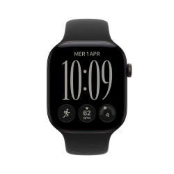 Apple watch series 12 gps caja de aluminio negro 46mm, color de correa negra correa deportiva talla m/l 2