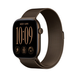 Apple watch series 12 gps caja de aluminio bronce oscuro 46mm, color de correa bronce oscuro pulsera milanese loop talla m/l
