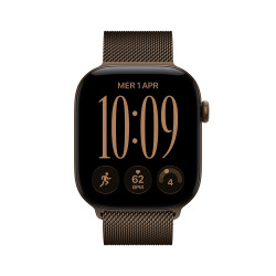 Apple watch series 12 gps caja de aluminio bronce oscuro 46mm, color de correa bronce oscuro pulsera milanese loop talla m/l 2