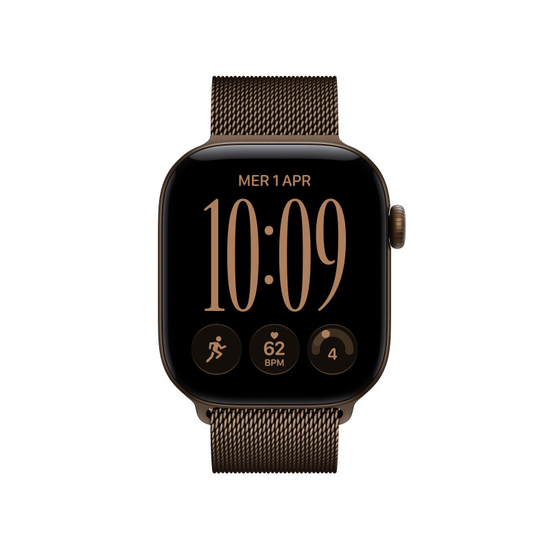 Apple watch series 12 gps caja de aluminio bronce oscuro 42mm, color de correa bronce oscuro pulsera milanese loop