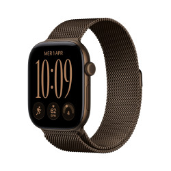 Apple watch series 12 gps caja de aluminio bronce oscuro 42mm, color de correa bronce oscuro pulsera milanese loop talla m/l