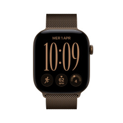 Apple watch series 12 gps caja de aluminio bronce oscuro 42mm, color de correa bronce oscuro pulsera milanese loop talla m/l 2