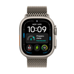 Apple watch ultra 4 gps + cellular caja de titanium natural 49mm, color de correa titanium natural pulsera milanese loop talla m 2