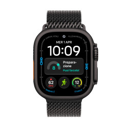 Apple watch ultra 4 gps + cellular caja de titanium negro 49mm, color de correa negra titanium pulsera milanese loop talla m 2