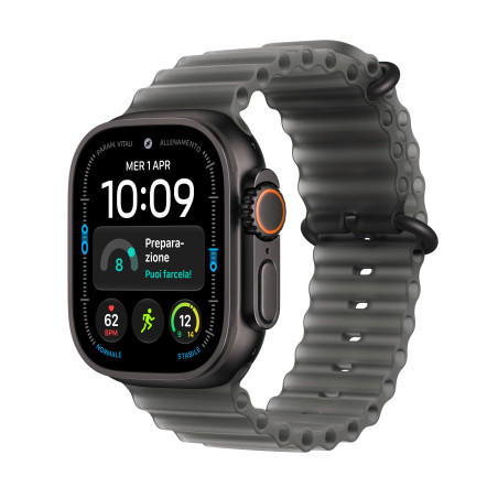 Apple watch ultra 4 gps + cellular caja de titanium negro 49mm, color de correa negra translucido correa ocean