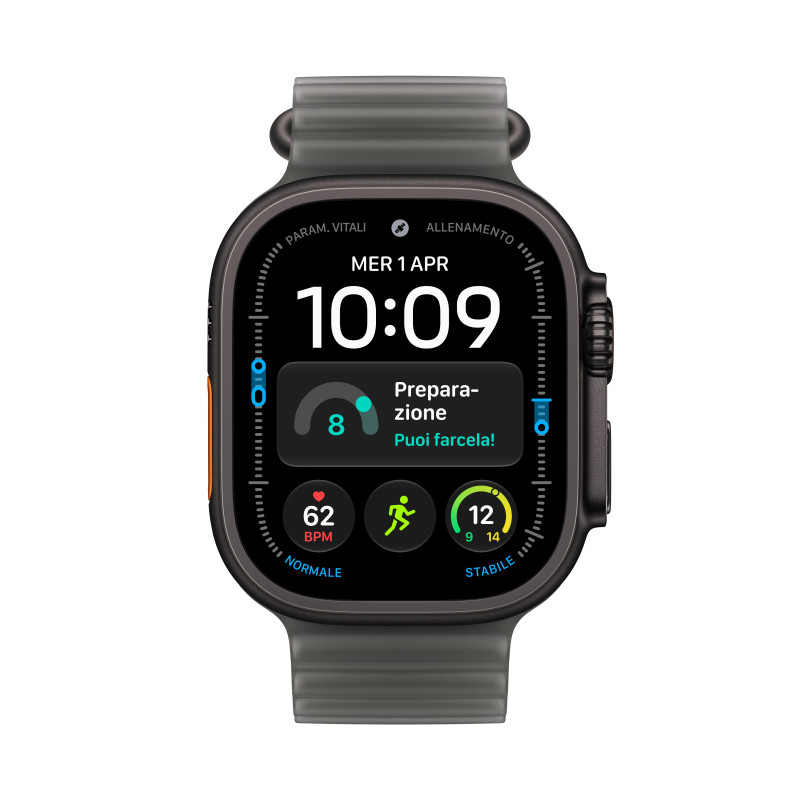 Apple watch ultra 4 gps + cellular caja de titanium negro 49mm, color de correa negra translucido correa ocean