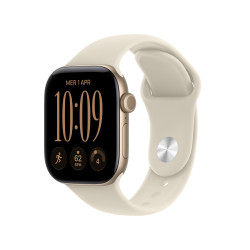 Apple watch series 12 gps caja de aluminio dorado claro 42mm, color de correa arena correa deportiva talla m/l