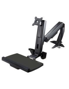 StarTech.com Brazo de Soporte de Pie y Sentado - Brazo Ajustable de Montaje en Escritorio de Pie o Sentado para Un Monitor VESA 