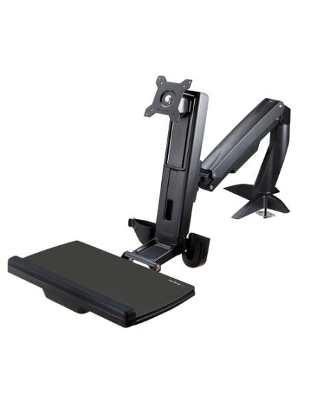 StarTech.com Brazo de Soporte de Pie y Sentado - Brazo Ajustable de Montaje en Escritorio de Pie o Sentado para Un Monitor VESA 