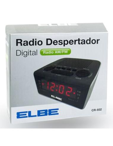 ELBE CR-932 radio Reloj Negro, Blanco