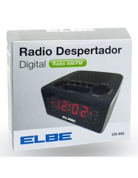 ELBE CR-932 radio Reloj Negro, Blanco