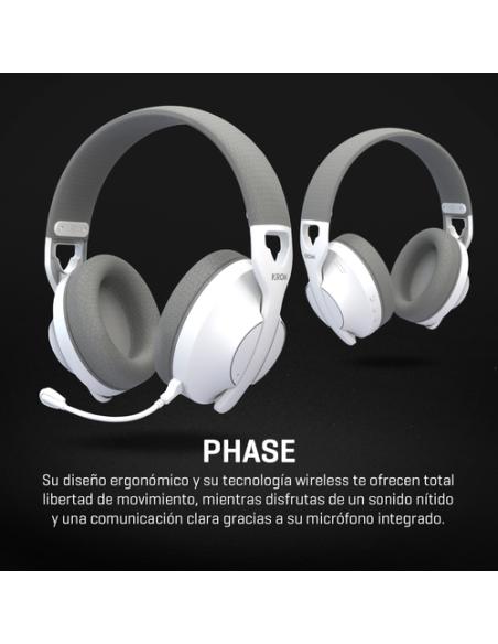 Krom Phase - Wireless Auriculares Gaming Blanco
