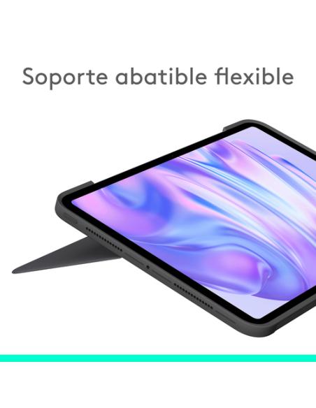 Logitech Combo Touch, Funda con Teclado, iPad Pro 11 Pulgadas (M4)(2024) - Teclado retroiluminado extraíble con Soporte abatible