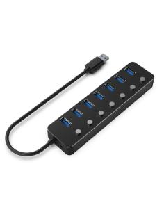 Gembird UHB-U3P7P-01 hub de interfaz USB 3.2 Gen 1 (3.1 Gen 1) Type-A 5000 Mbit/s Negro