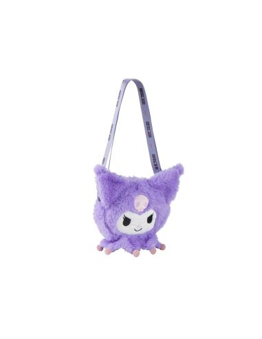 Bolso Peluche Kuromi Hello Kitty Lila con Bandolera Ajustable