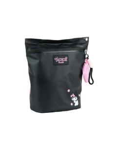 Mochila Casual Kuromi Sanrio Negra con Monedero Rosa y Tirantes Ajustables