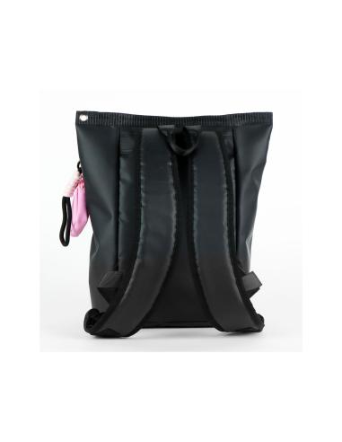 Mochila Casual Kuromi Sanrio Negra con Monedero Rosa y Tirantes Ajustables