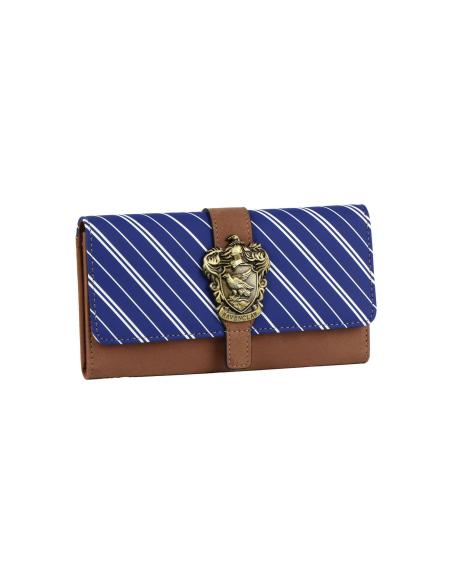 Cartera Harry Potter Ravenclaw de Polipiel Marrón y Azul con Escudo Metálico