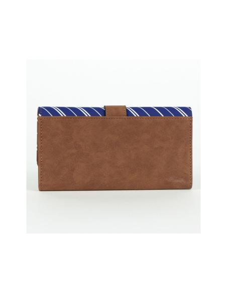 Cartera Harry Potter Ravenclaw de Polipiel Marrón y Azul con Escudo Metálico