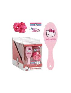 Set de Belleza Hello Kitty 8 Piezas con Cepillo, Coleteros, Horquillas y Accesorios de Pelo en Display