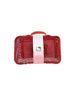 Set de Neceseres de Viaje Hello Kitty Organizador de Equipaje con Bolsas y Cremallera