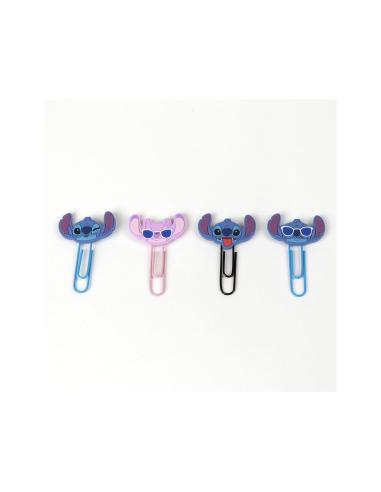Clips de Papelería Stitch Disney Pack 4 Unidades para Libros, Agendas y Documentos
