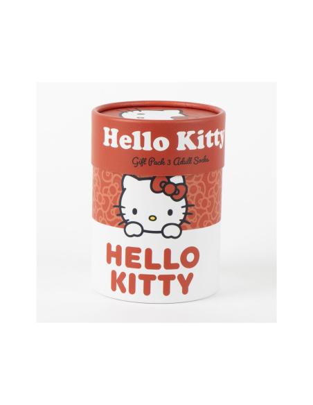 Pack de Calcetines Hello Kitty 3 Piezas Adulto Sanrio en Caja Regalo