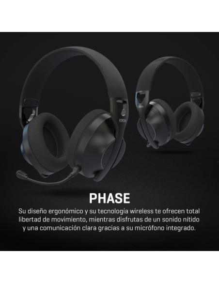 Krom Phase - Wireless Auriculares Gaming Negro