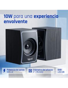 iggual Altavoces 2.0 10W mini-jack + USB Bluetooth