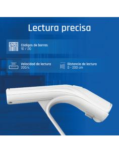 iggual Lector código barras 2D USB botón blanco