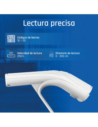 iggual Lector código barras 2D USB botón blanco