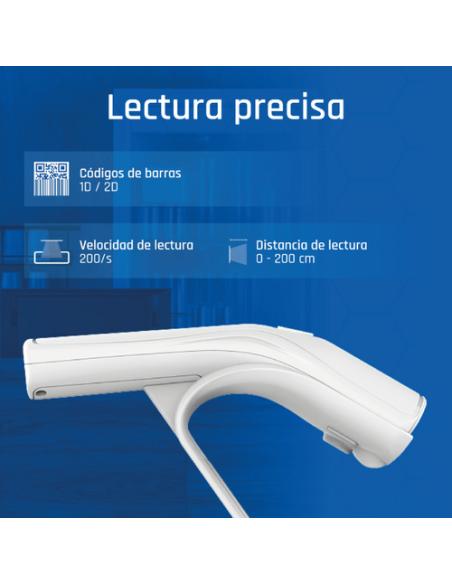 iggual Lector código barras 2D USB botón blanco