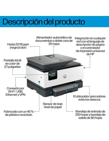 HP OfficeJet Pro 9120b Inalámbrico All-in-One Color Impresora, Impresión a doble cara; Copiadora y escáner