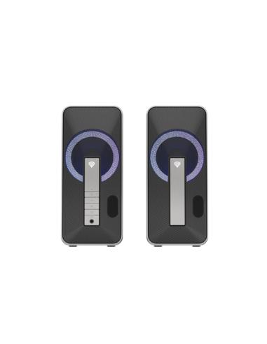 GENESIS Helium 100 BT RGB conjunto de altavoces 10 W PC/ordenador portátil Negro, Plata 2.0 canales Bluetooth