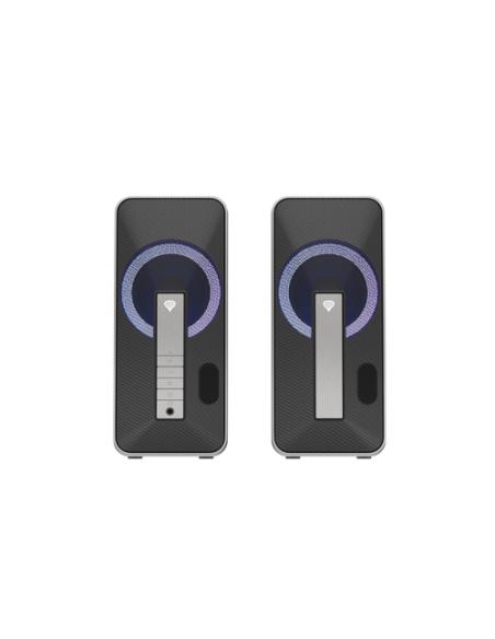GENESIS Helium 100 BT RGB conjunto de altavoces 10 W PC/ordenador portátil Negro, Plata 2.0 canales Bluetooth