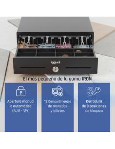 iggual Cajón Portamonedas IRON-XS 33cm 4+8 negro