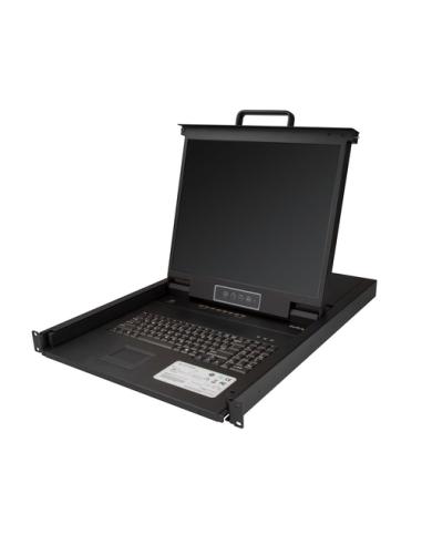 StarTech.com Consola KVM de 8 puertos para Montaje en Rack - Teclado QWERTY - con Cables de 1,8m - Conmutador KVM con Monitor LC
