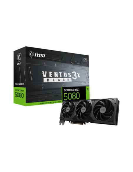 MSI VENTUS GEFORCE RTX 5080 16G 3X OC BLACK tarjeta gráfica NVIDIA 16 GB GDDR7