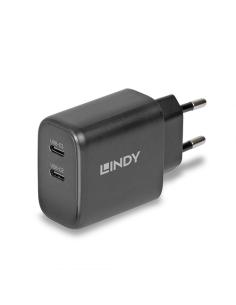 Lindy 73438 cargador de dispositivo móvil Universal Negro Corriente alterna Carga rápida Interior
