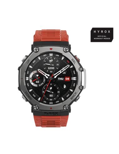 Amazfit T-Rex 3 Lava 3,81 cm (1.5") AMOLED 48.5 mm Digital 480 x 480 Pixeles Pantalla táctil Negro, Acero inoxidable GPS (satéli