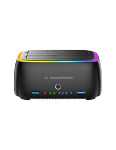 Conceptronic DONN36B base de conexión para disco duro USB 3.2 Gen 1 (3.1 Gen 1) Type-C Negro