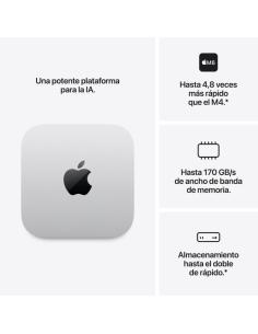 Apple Mac mini : Chip M6 de con CPU de 12 núcleos y GPU de 12 núcleos, 512 GB SSD - Plata