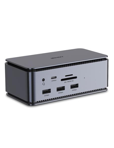 Lindy 43372 base para portátil y replicador de puertos Acoplamiento USB4 Antracita