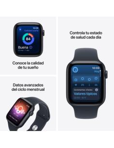 Apple Watch SE (3nd generation) SE 3 (GPS) - Caja de aluminio en color medianoche de 40 mm - Correa deportiva azul marino - Tall